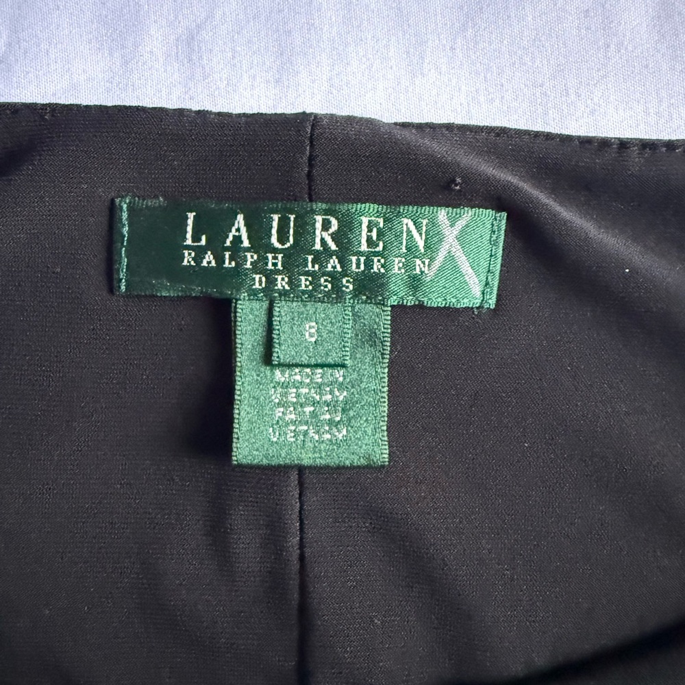 Ralph‎ Lauren Black and Cream Long Sleeve Dress - Picture 5 of 6